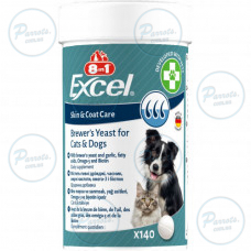 Витамины 8in1 Excel Brewers Yeast для собак и кошек, пивные дрожжи с чесноком, для кожи и шерсти 140 шт