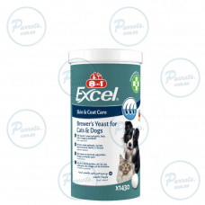 Витамины 8in1 Excel Brewers Yeast для собак и кошек, пивные дрожжи с чесноком, для кожи и шерсти 1430 шт