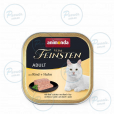 Влажный корм Animonda Vom Feinsten для взрослых кошек, с говядиной и курицей, 100 г