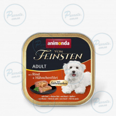 Вологий корм Animonda Vom Feinsten для дорослих собак, з яловичиною та курячим філе, 150 г