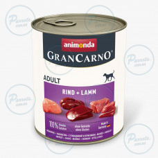 Влажный корм Animonda GranCarno для взрослых собак, с говядиной и ягненком, 800 г