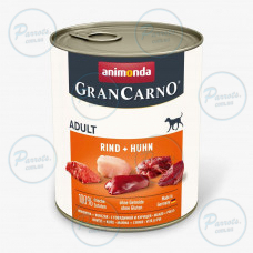 Вологий корм Animonda GranCarno для дорослих собак, з яловичиною та куркою, 800 г