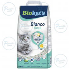 Наполнитель Biokats Bianco Fresh для кошачьего туалета, бентонитовый, 10 кг