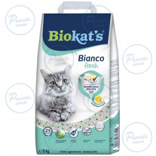 Наполнитель Biokats Bianco Fresh для кошачьего туалета бентонитовый, 5 кг