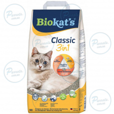 Наповнювач Biokats Classic 3in1 для котячого туалету, бентонітовий, 18 л
