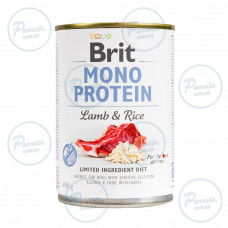 Влажный корм Brit Mono Protein Lamb & Rice для собак, с ягнятиной и рисом, 400 г