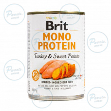 Влажный корм Brit Mono Protein Turkey & Sweet Potato для собак, с индейкой и бататом, 400 г