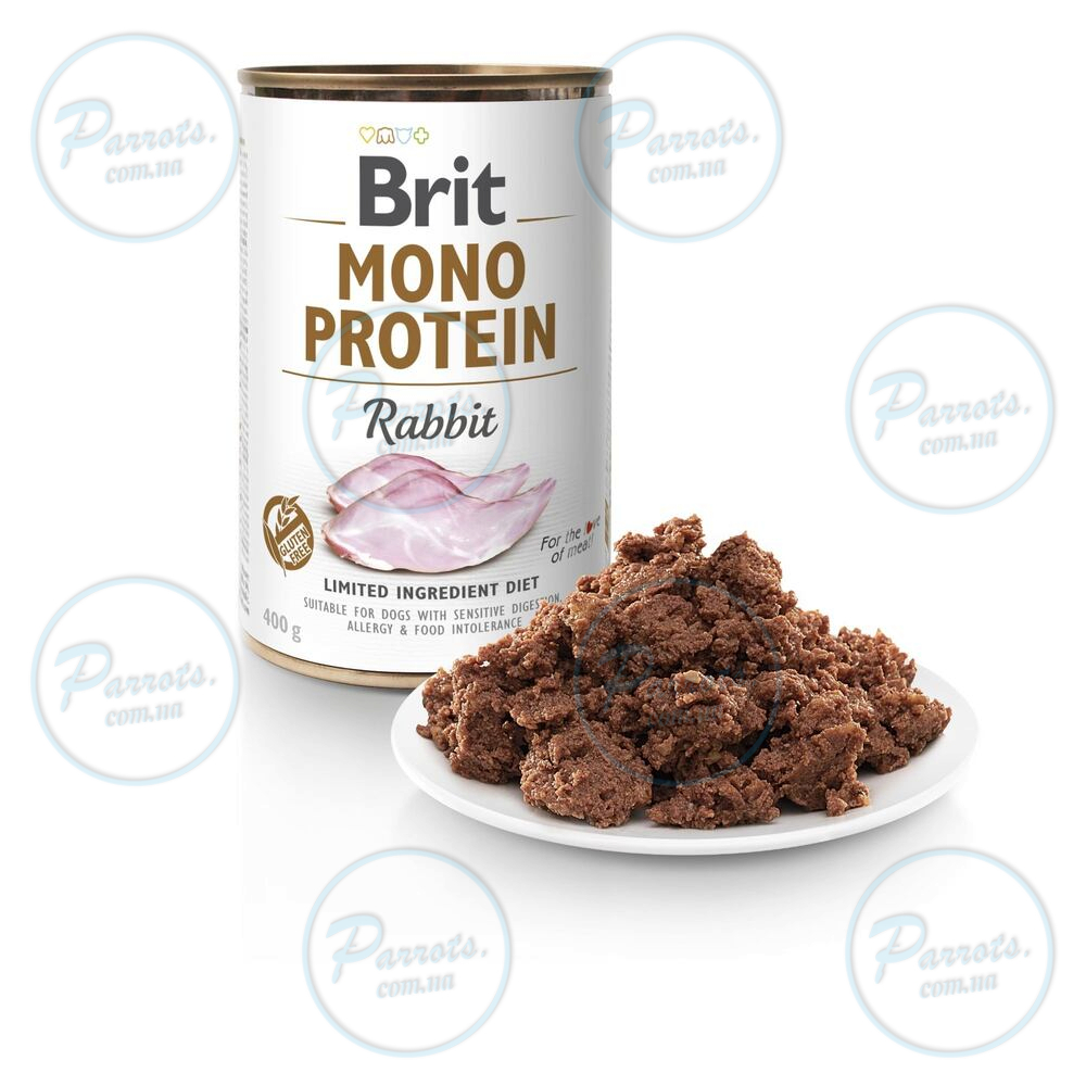 Влажный корм Brit Mono Protein Rabbit для собак, с кроликом, 400 г