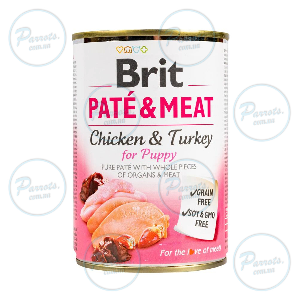 Влажный корм Brit Care Pate & Meat для щенков, с курицей и индейкой, 400 г