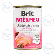 Вологий корм Brit Care Pate & Meat для цуценят, з куркою та індичкою, 400 г