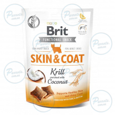 Функциональные лакомства Brit Care Skin&Coat криль с кокосом для собак, 150 г