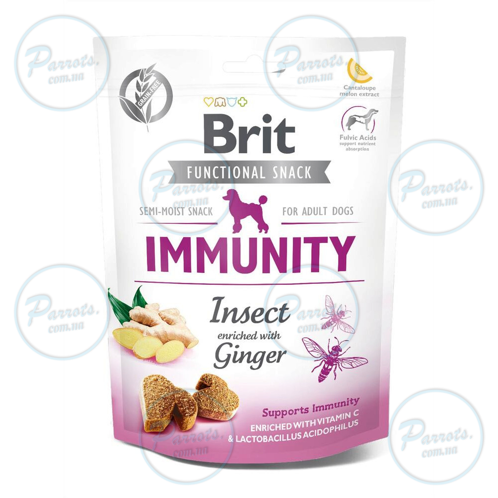 Функциональные лакомства Brit Care Immunity насекомые с имбирем для собак, 150 г