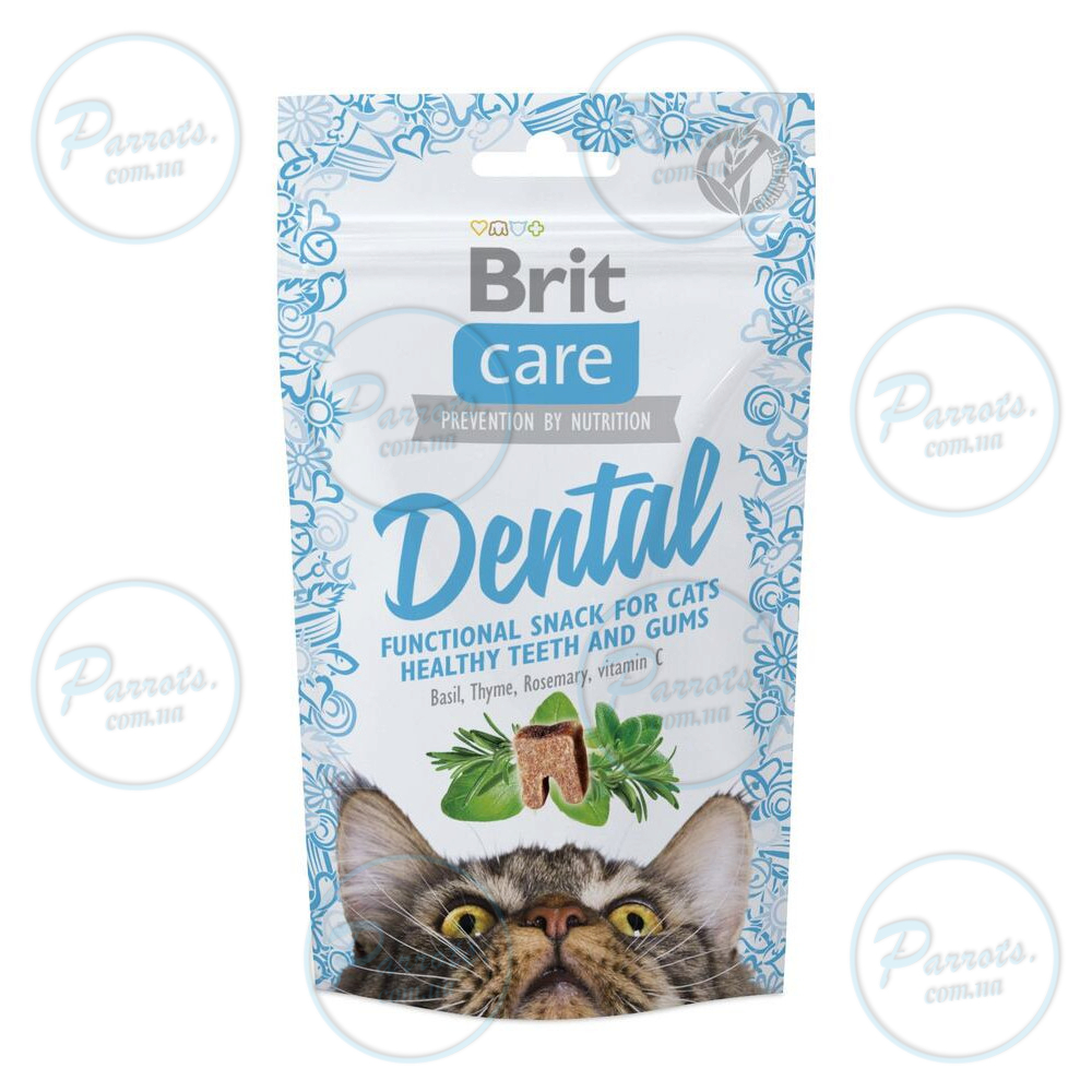 Функциональные лакомства Brit Care Dental с индейкой для котов, 50г