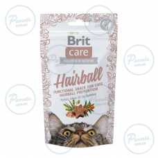 Функциональные лакомства Brit Care Hairball с уткой для котов, 50г