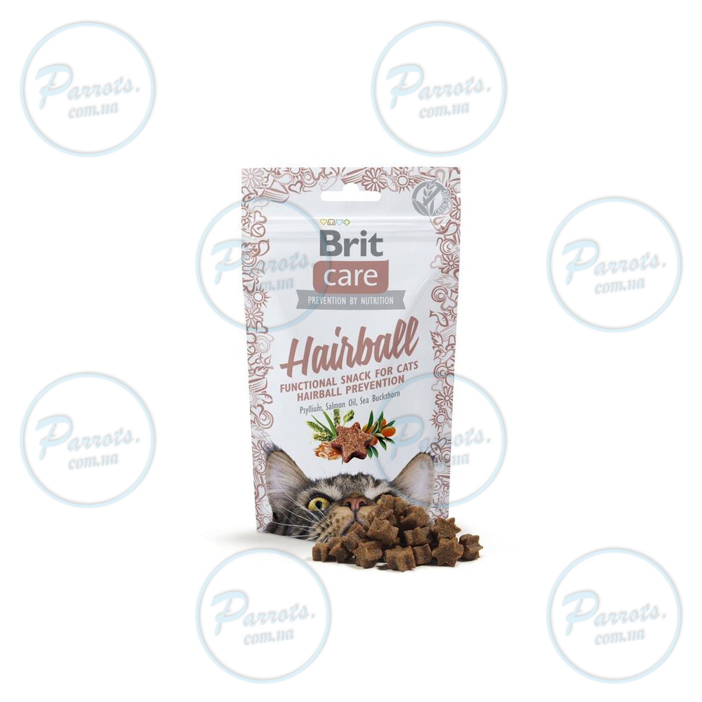 Функциональные лакомства Brit Care Hairball с уткой для котов, 50г