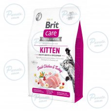 Сухой корм Brit Care Cat GF Kitten HGrowth & Development для котят, здоровый рост и развитие, 7 кг