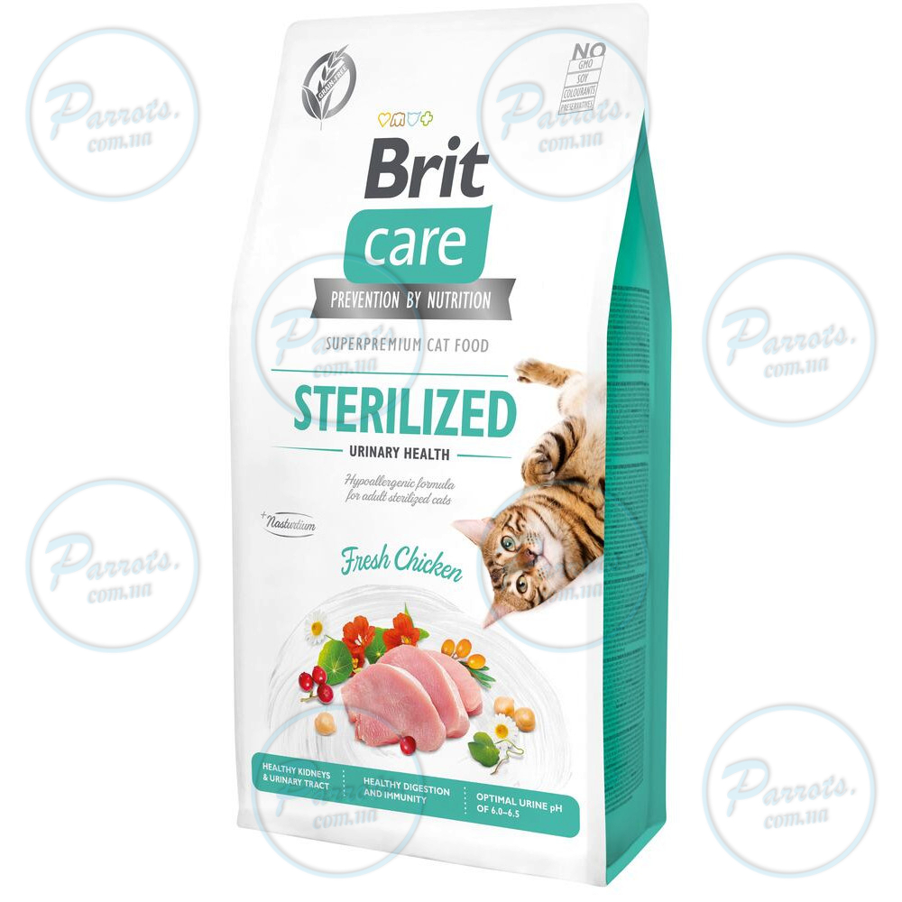 Сухой корм Brit Care Cat GF Sterilized Urinary Health для стерилизованных кошек, с курицей, 7 кг