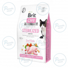 Сухий корм Brit Care Cat GF Sterilized Sensitive для стерилізованих котів з чутливим травленням, з кроликом, 2 кг