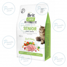 Сухий корм Brit Care Cat GF Senior Weight Control для котів похилого віку з надмірною вагою, курка, 400 г