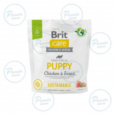 Сухий корм Brit Care Dog Sustainable Puppy для цуценят, з куркою та комахами, 1 кг