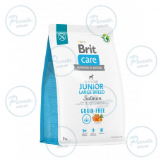 Сухий корм Brit Care Dog Grain-free Junior Large Breed для молодих собак великих порід, беззерновий з лососем, 3 кг