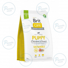 Сухий корм Brit Care Dog Sustainable Puppy для цуценят, з куркою та комахами, 3 кг