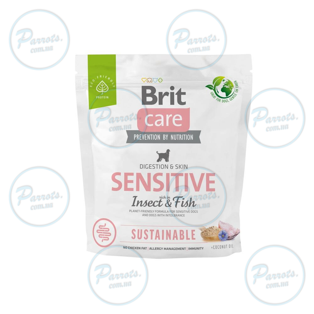 Сухий корм Brit Care Dog Sustainable Sensitive для собак з чутливим травленням, з рибою та комахами, 1 кг