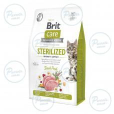 Сухий корм Brit Care Cat by Nutrition Sterilized Immunity Support для стерилізованих котів, зі свининою, 2 кг