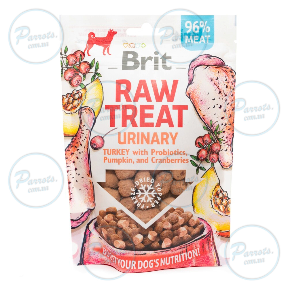 Лакомство для собак Brit Raw Treat freeze-dried Urinary для профилактики мочекаменной болезни, индейка, 40 г