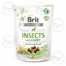 Лакомства для собак Brit Care Dog Crunchy Cracker Insects для иммунитета, насекомые, кролик и фенхель, 200 г