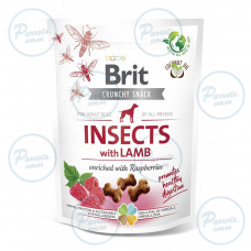 Ласощі для собак Brit Care Dog Crunchy Cracker Insects для травлення, комахи, ягня і малина, 200 г