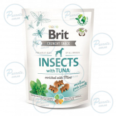 Лакомства для собак Brit Care Dog Crunchy Cracker Insects для свежести дыхания насекомые, тунец и мята, 200 г