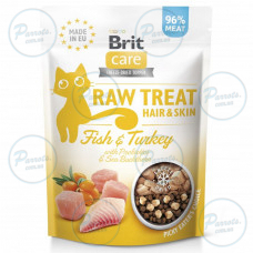 Лакомства для кошек Brit Raw Treat Hair & Skin Freeze-dried с рыбой и индейкой, 40 г