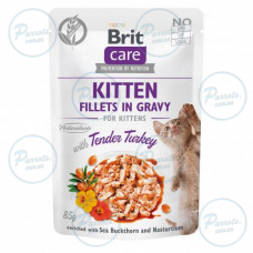 Влажный корм для котят Brit Care Kitten Fillets in Gravy Tender Turkey филе в соусе индейка, 85 г