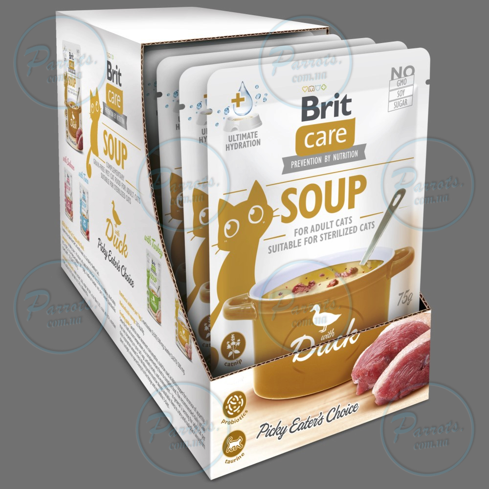Корм влажный "Суп для кошек Brit Care Soup with Duck с уткой", 75 г