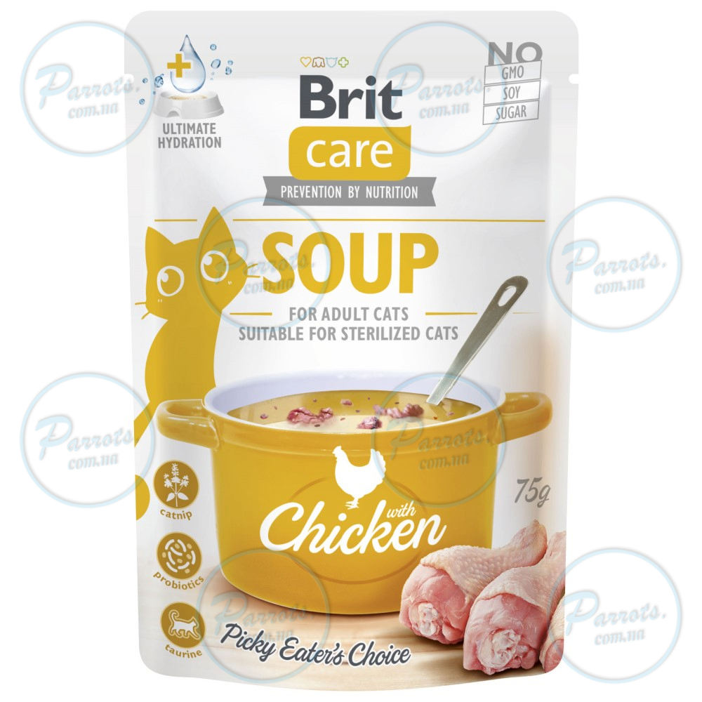 Корм влажный "Суп для кошек Brit Care Soup with Chicken с курицей", 75 г