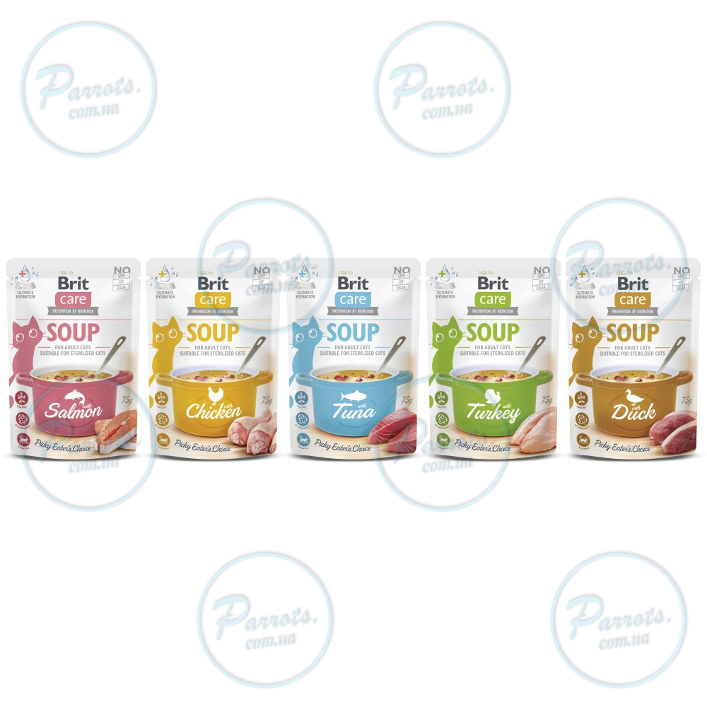 Корм влажный "Суп для кошек Brit Care Soup with Salmon с лососем", 75 г