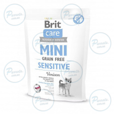 Сухий корм Brit Care GF Mini Sensitive для собак мініатюрних порід з чутливим травленням, з олениною, 400 г