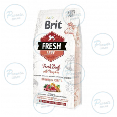 Сухий корм Brit Fresh для цуценят та молодих собак великих порід, з яловичиною та гарбузом, 2,5 кг