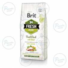 Сухой корм Brit Fresh для взрослых активных собак, с уткой и пшеном, 12 кг