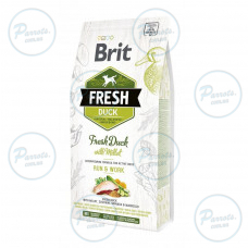 Сухий корм Brit Fresh для дорослих активних собак, з качкою та пшоном, 2,5 кг