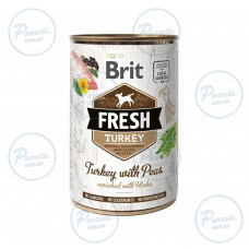 Консервированный корм Brit Fresh Turkey/Peas для собак, с индейкой и горошком, 400 г