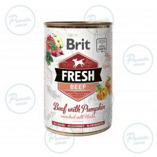 Консервированный корм Brit Fresh Beef/Pumpkin для собак, с говядиной и тыквой, 400 г