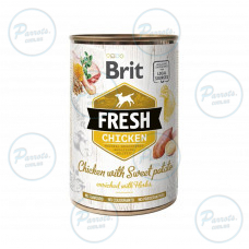 Консервований корм Brit Fresh Chicken/Sweet Potato для собак, з куркою та бататом, 400 г