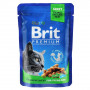 Влажный корм Brit Premium Cat Pouch для стерилизованных кошек, с курицей, 100 г