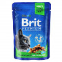 Вологий корм Brit Premium Cat Pouch для стерилізованих котів, з куркою, 100 г