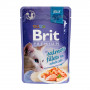 Влажный корм Brit Premium Cat Pouch для кошек, филе лосося в желе, 85 г