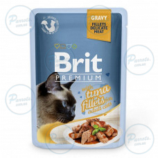 Вологий корм Brit Premium Cat Pouch для котів, філе тунця в соусі, 85 г