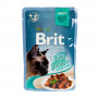Вологий корм Brit Premium Cat Pouch для котів, філе яловичини в соусі, 85 г