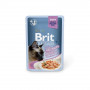 Вологий корм Brit Premium Cat Pouch для стерилізованих котів, філе лосося в соусі, 85 г